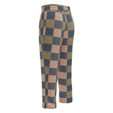 Men’s Geometric Checker Pattern Wide Leg Pants – Trendy Retro Style, Comfortable Loose Fit, Modern Fashion Statement, Streetwear Chic