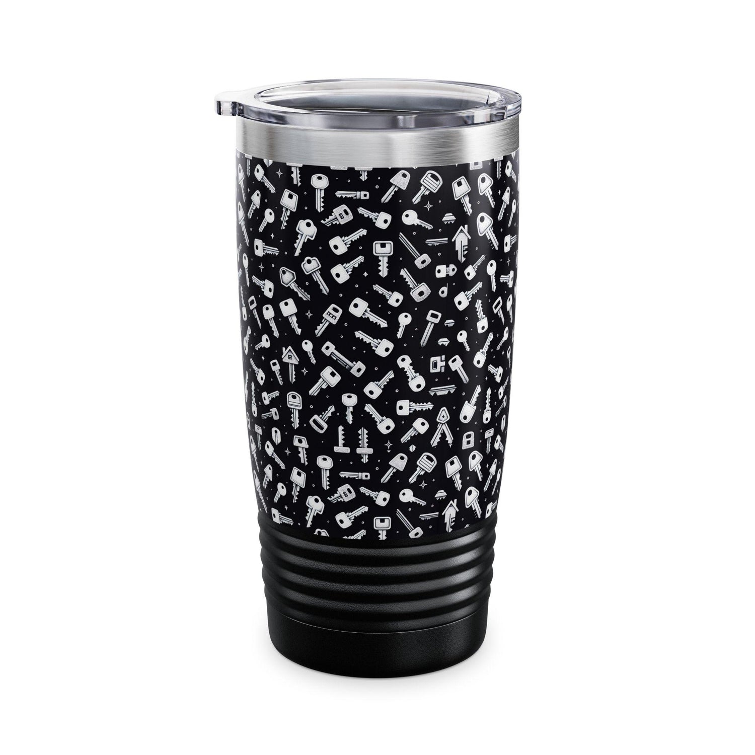 Seemless Keys Pattern Ringneck Tumbler - 20oz, Perfect Gift for Locksmith, Travel Mug, Concert Companion, Drinkware, Fun Design