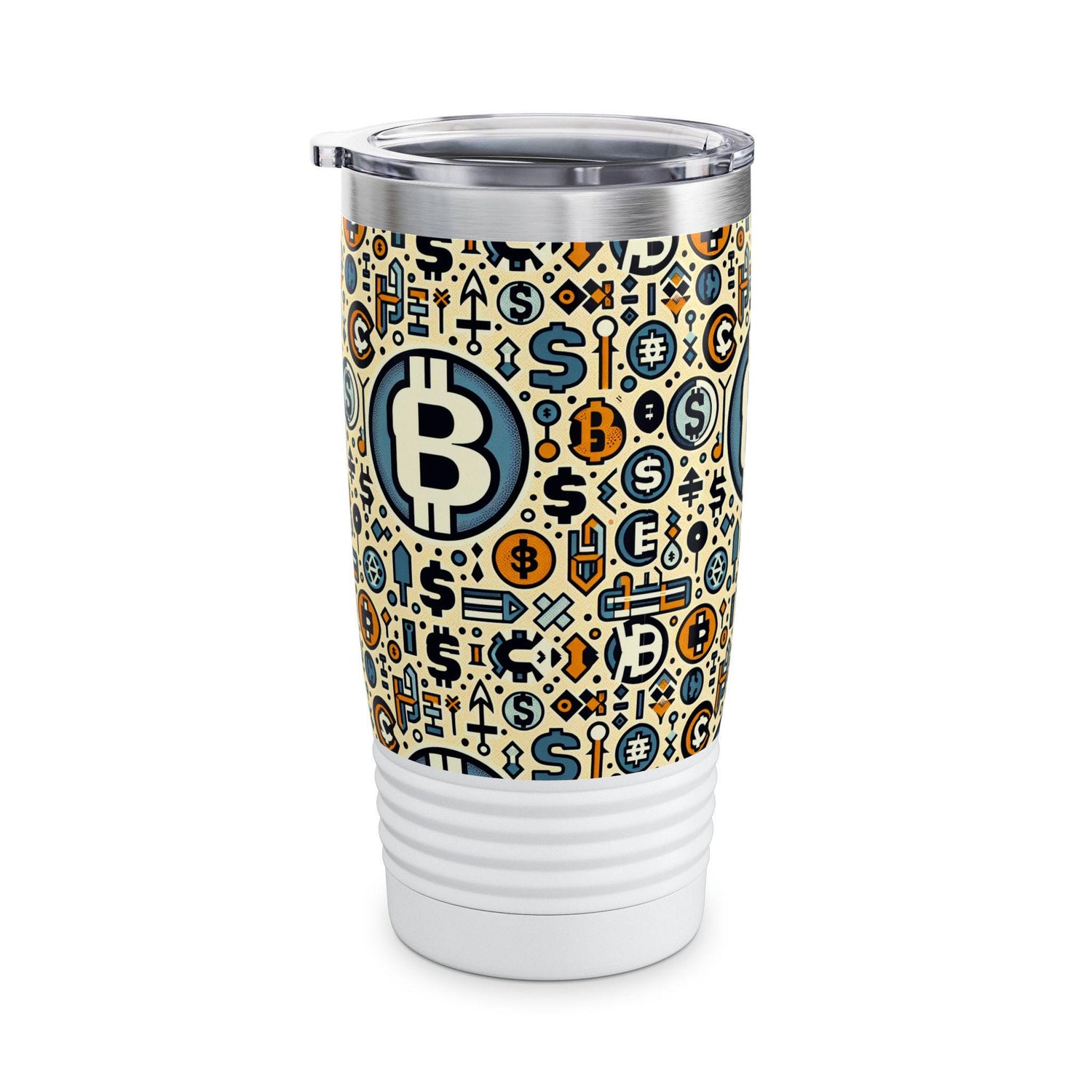 Crypto Coin Ringneck Tumbler, 20oz - Ideal for Bitcoin Lovers, Fun Gift for Finance Enthusiasts, Perfect for Parties, Travel, Home