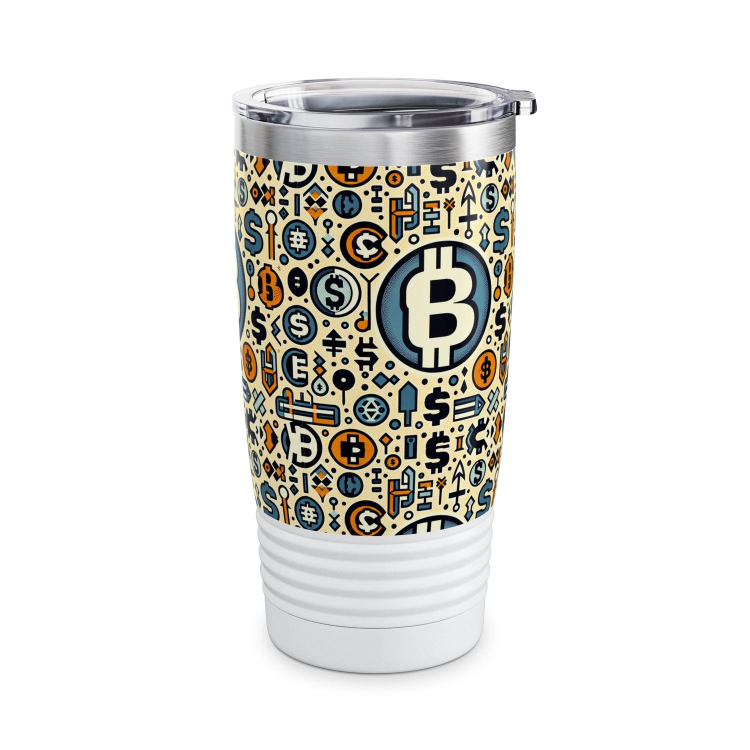 Crypto Coin Ringneck Tumbler, 20oz - Ideal for Bitcoin Lovers, Fun Gift for Finance Enthusiasts, Perfect for Parties, Travel, Home