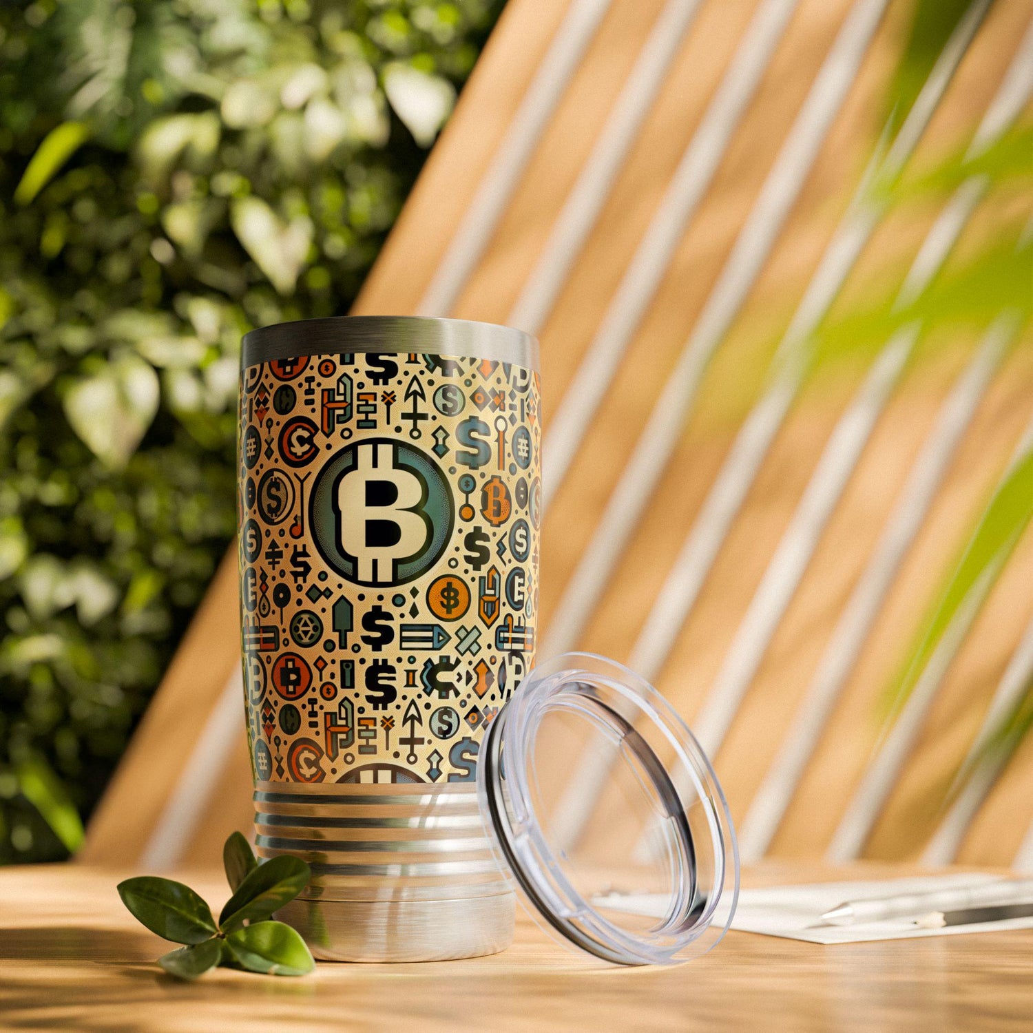Crypto Coin Ringneck Tumbler, 20oz - Ideal for Bitcoin Lovers, Fun Gift for Finance Enthusiasts, Perfect for Parties, Travel, Home