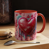 Heart Drip Coffee Mug, Romantic Gift, Valentine&