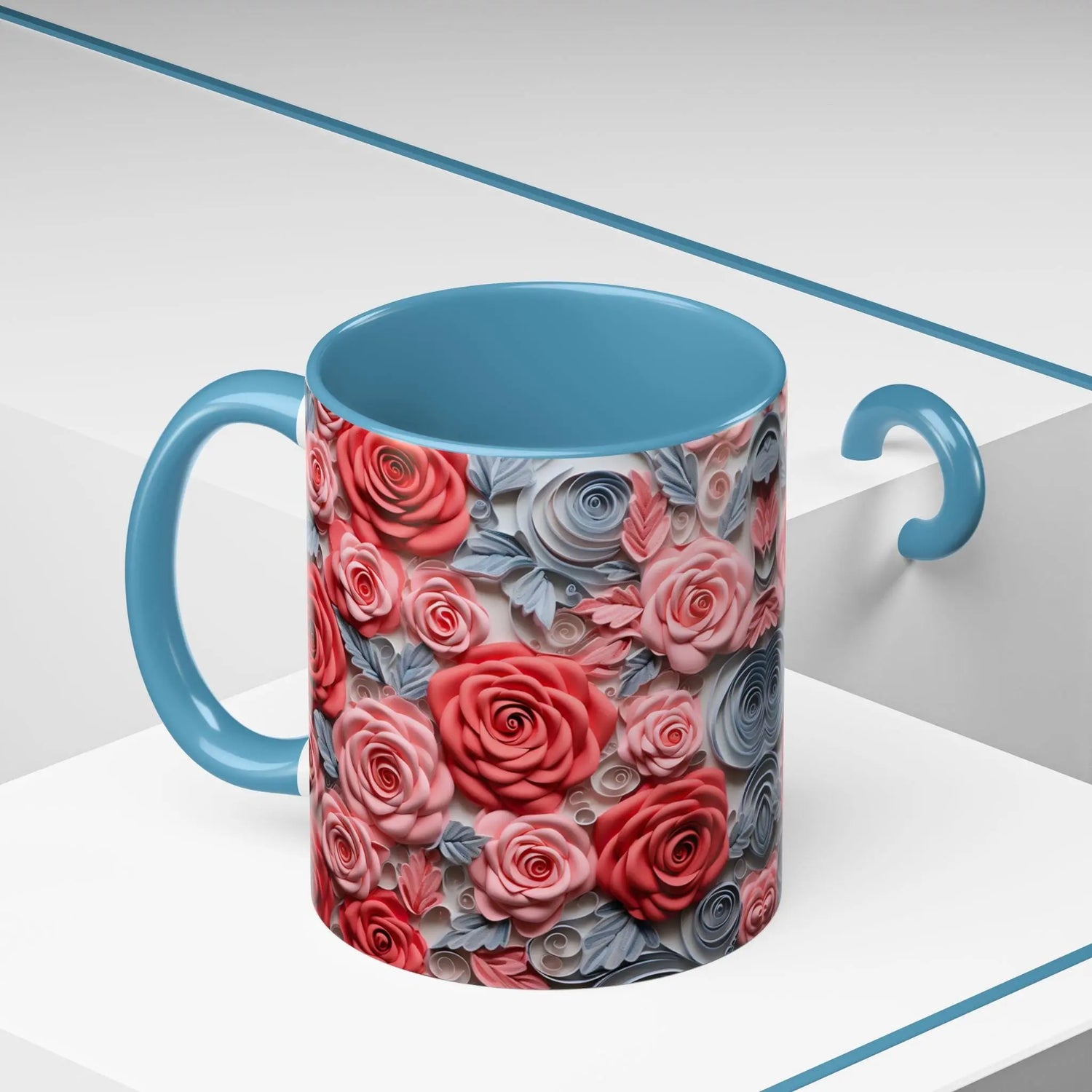 Romantic Floral Coffee Mug, Perfect Gift for Tea Lovers and Flower Enthusiasts, Great for Birthdays, Anniversaries, and Home Decor