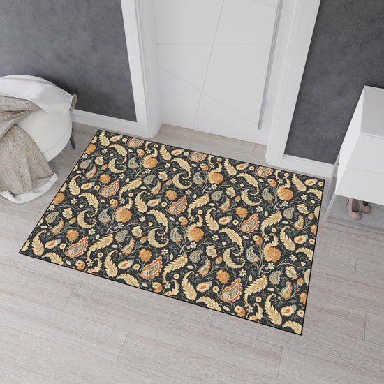 Stylish Heavy Duty Floor Mat with Floral Design - Perfect for Entryway, Kitchen, or Office, Non-Slip, Decorative, Durable