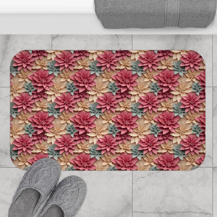 Floral Elegance Bath Mat - Boho Bathroom Decor, Gift for Her, Flower Home Accent, Cozy Retreat, Housewarming Gift