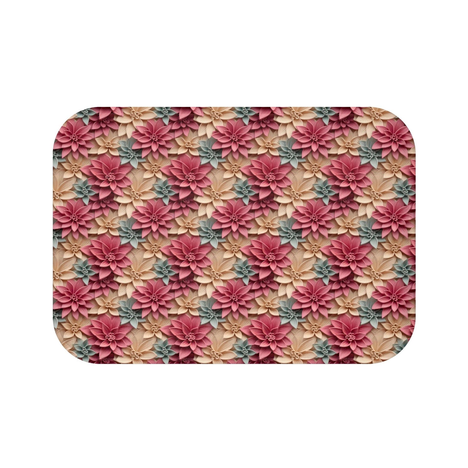 Floral Elegance Bath Mat - Boho Bathroom Decor, Gift for Her, Flower Home Accent, Cozy Retreat, Housewarming Gift