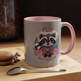 Cute But Feral Raccoon Coffee Mug, Funny Animal Mug, Gifts for Animal Lovers, Grey Accent Mug, Perfect for Any Occasion