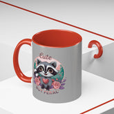 Cute But Feral Raccoon Coffee Mug, Funny Animal Mug, Gifts for Animal Lovers, Grey Accent Mug, Perfect for Any Occasion