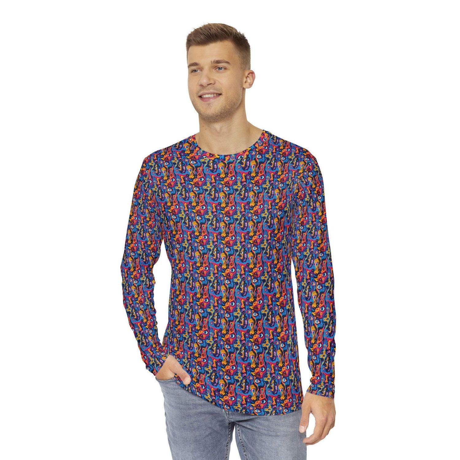 Vibrant Artistic Long Sleeve Shirt - Perfect for Musicians, Festivals, Gift, Casual Wear, Concerts, Parties