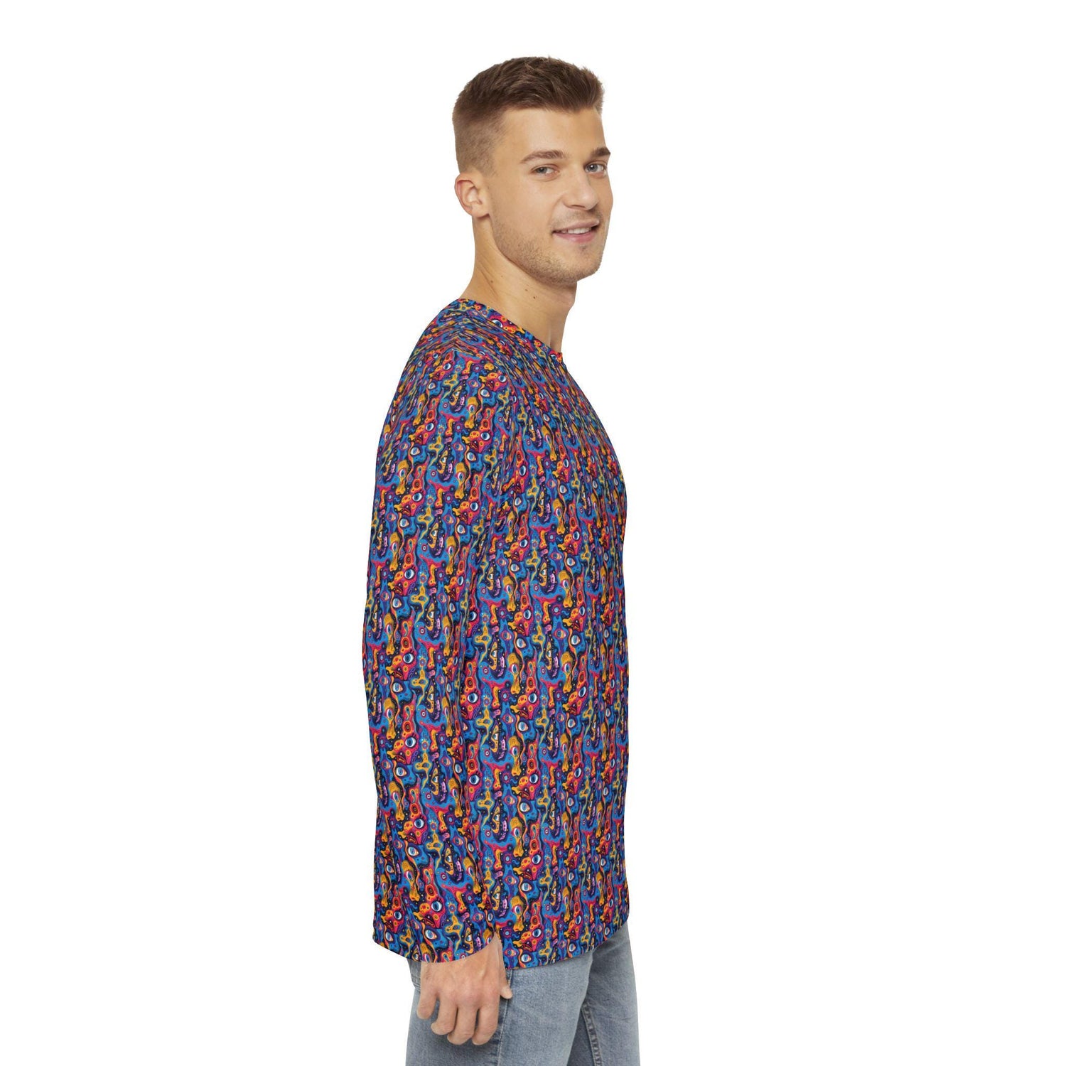 Vibrant Artistic Long Sleeve Shirt - Perfect for Musicians, Festivals, Gift, Casual Wear, Concerts, Parties