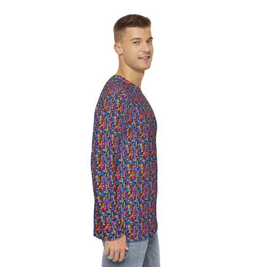 Vibrant Artistic Long Sleeve Shirt - Perfect for Musicians, Festivals, Gift, Casual Wear, Concerts, Parties