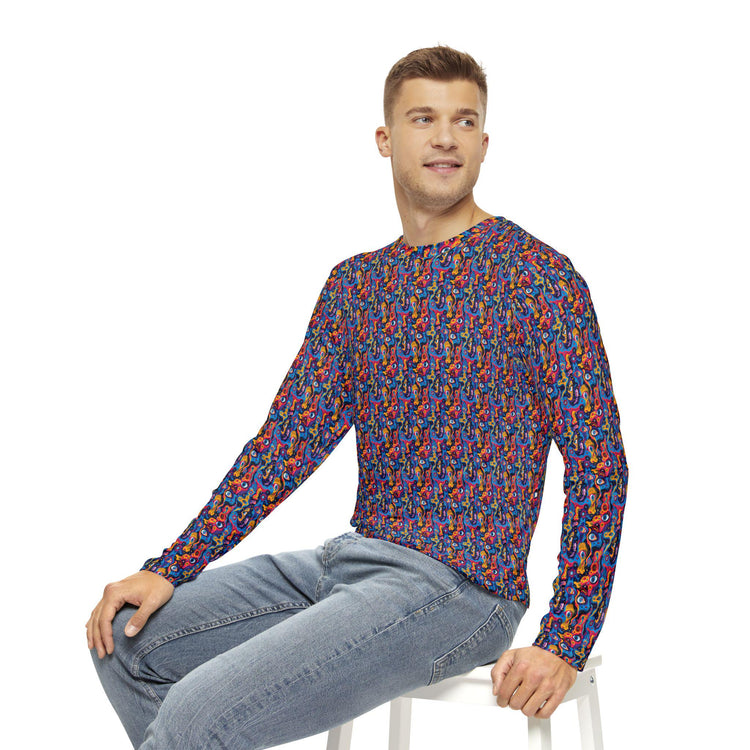 Vibrant Artistic Long Sleeve Shirt - Perfect for Musicians, Festivals, Gift, Casual Wear, Concerts, Parties