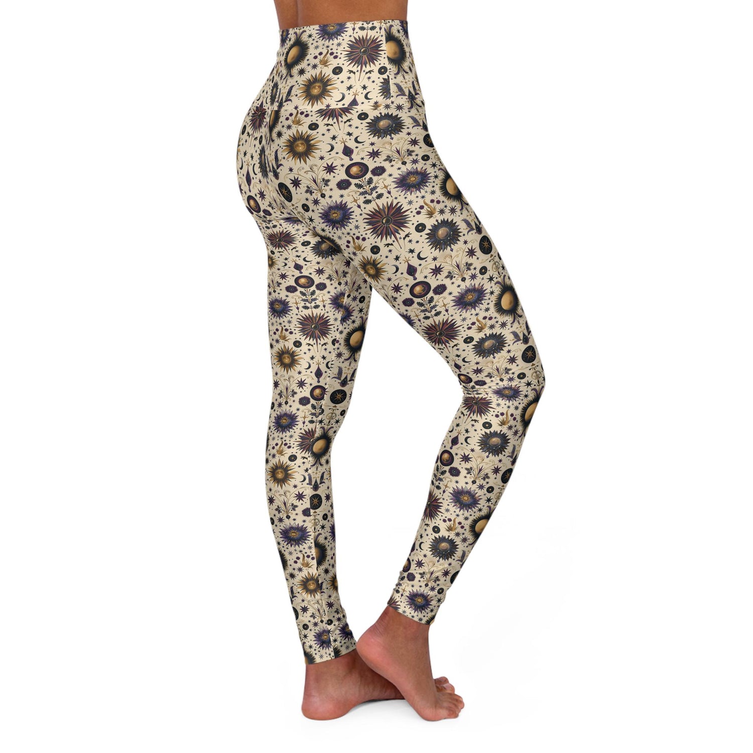 Bohemian High Waisted Yoga Leggings, Floral Workout Pants, Fitness Leggings, Yoga Apparel, Activewear, Gift for Her