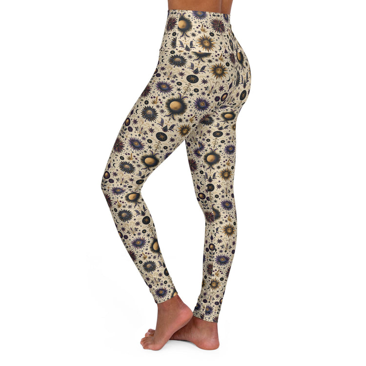 Bohemian High Waisted Yoga Leggings, Floral Workout Pants, Fitness Leggings, Yoga Apparel, Activewear, Gift for Her