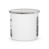 Boho Enamel Camping Mug with Bird Design, Perfect for Nature Lovers, Hiking, Outdoor Adventures, Gifts for Campers, Unique Travel Mug