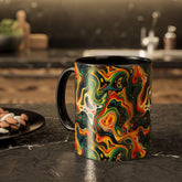 Boho Abstract Coffee Mug - Colorful 11oz Drinkware, Unique Gift for Art Lovers, Home Decor, Fun Coffee Cup