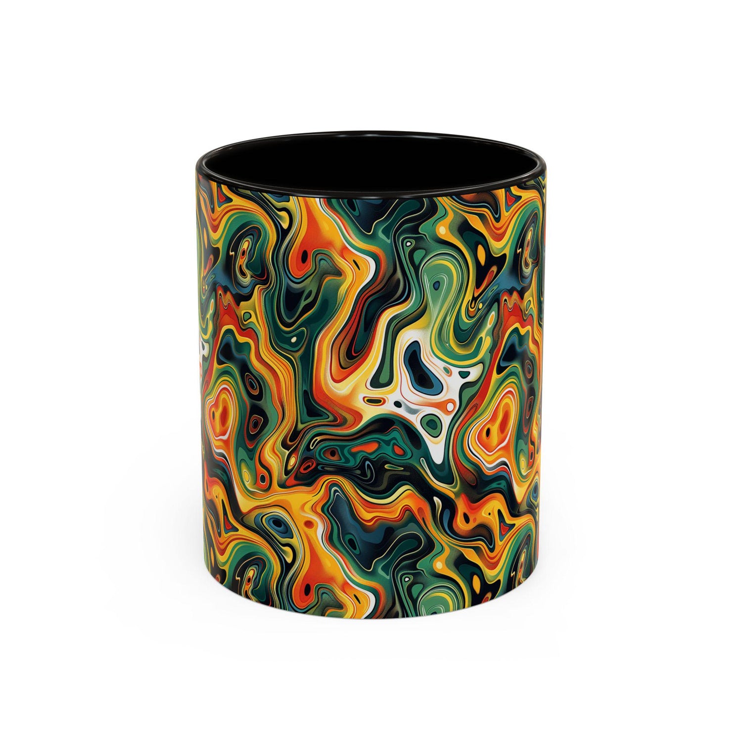 Boho Abstract Coffee Mug - Colorful 11oz Drinkware, Unique Gift for Art Lovers, Home Decor, Fun Coffee Cup