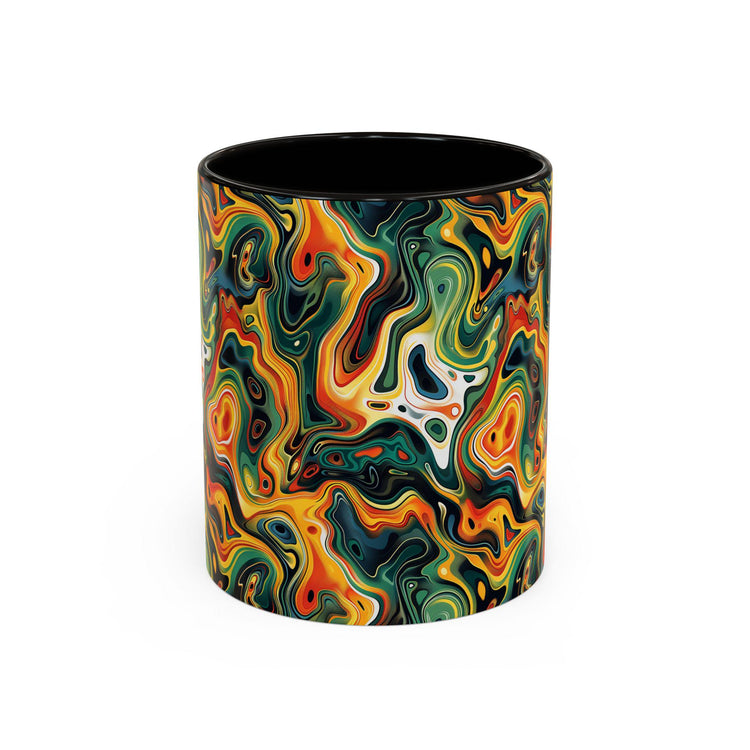 Boho Abstract Coffee Mug - Colorful 11oz Drinkware, Unique Gift for Art Lovers, Home Decor, Fun Coffee Cup
