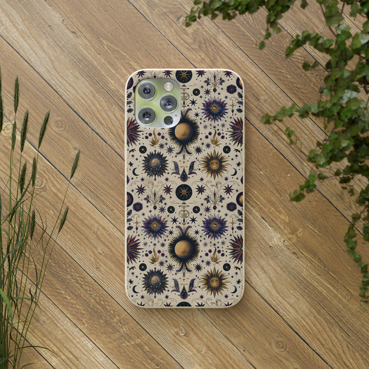 Celestial Biodegradable Phone Case - Eco-Friendly, Floral Design, Sustainable Gift, Perfect for Nature Lovers, Unique Phone Accessory