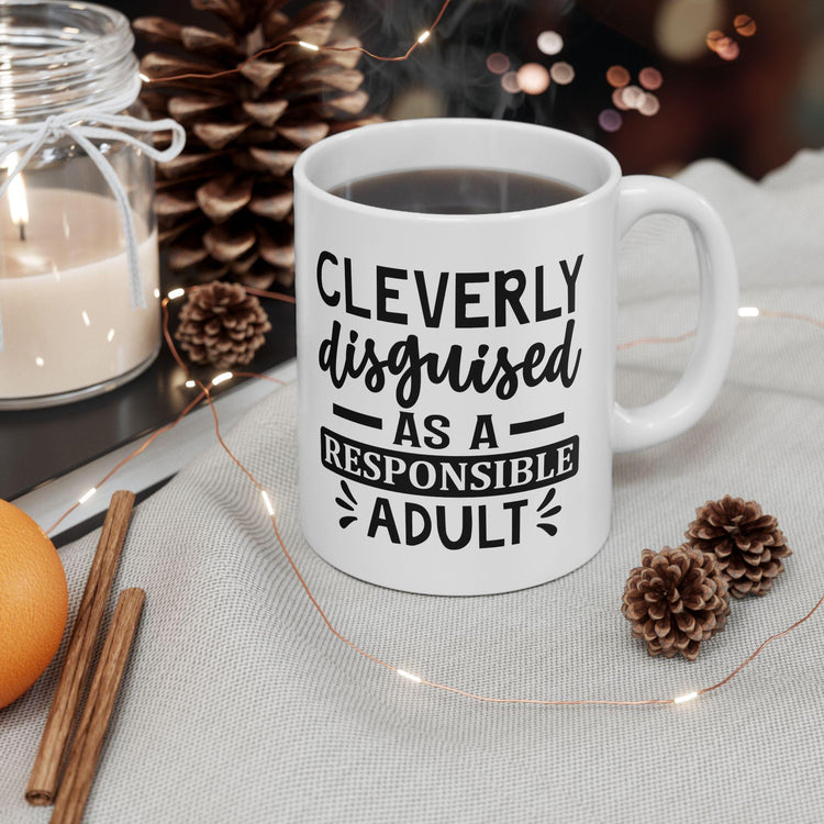 Funny Ceramic Mug for Responsible Adults, Gift for Coffee Lovers, Quirky Humor Cup, Unique Office Decor, Adulting Theme