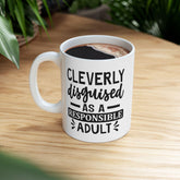 Funny Ceramic Mug for Responsible Adults, Gift for Coffee Lovers, Quirky Humor Cup, Unique Office Decor, Adulting Theme