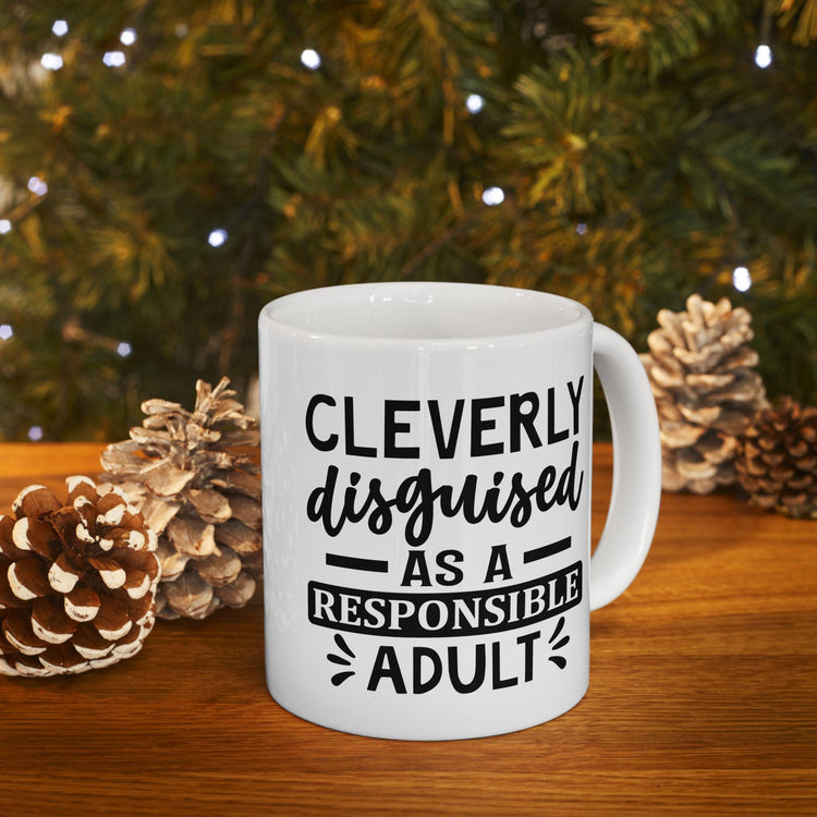 Funny Ceramic Mug for Responsible Adults, Gift for Coffee Lovers, Quirky Humor Cup, Unique Office Decor, Adulting Theme