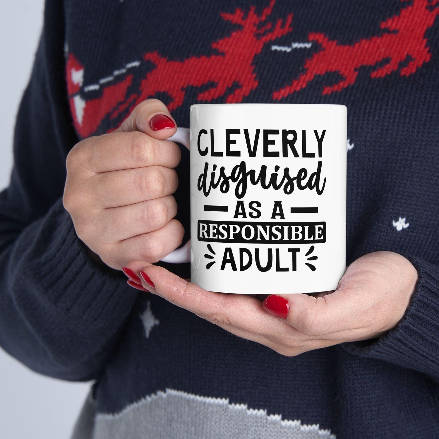 Funny Ceramic Mug for Responsible Adults, Gift for Coffee Lovers, Quirky Humor Cup, Unique Office Decor, Adulting Theme
