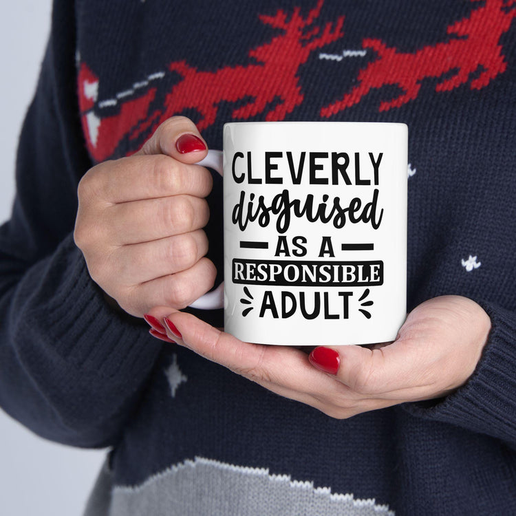 Funny Ceramic Mug for Responsible Adults, Gift for Coffee Lovers, Quirky Humor Cup, Unique Office Decor, Adulting Theme
