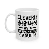 Funny Ceramic Mug for Responsible Adults, Gift for Coffee Lovers, Quirky Humor Cup, Unique Office Decor, Adulting Theme