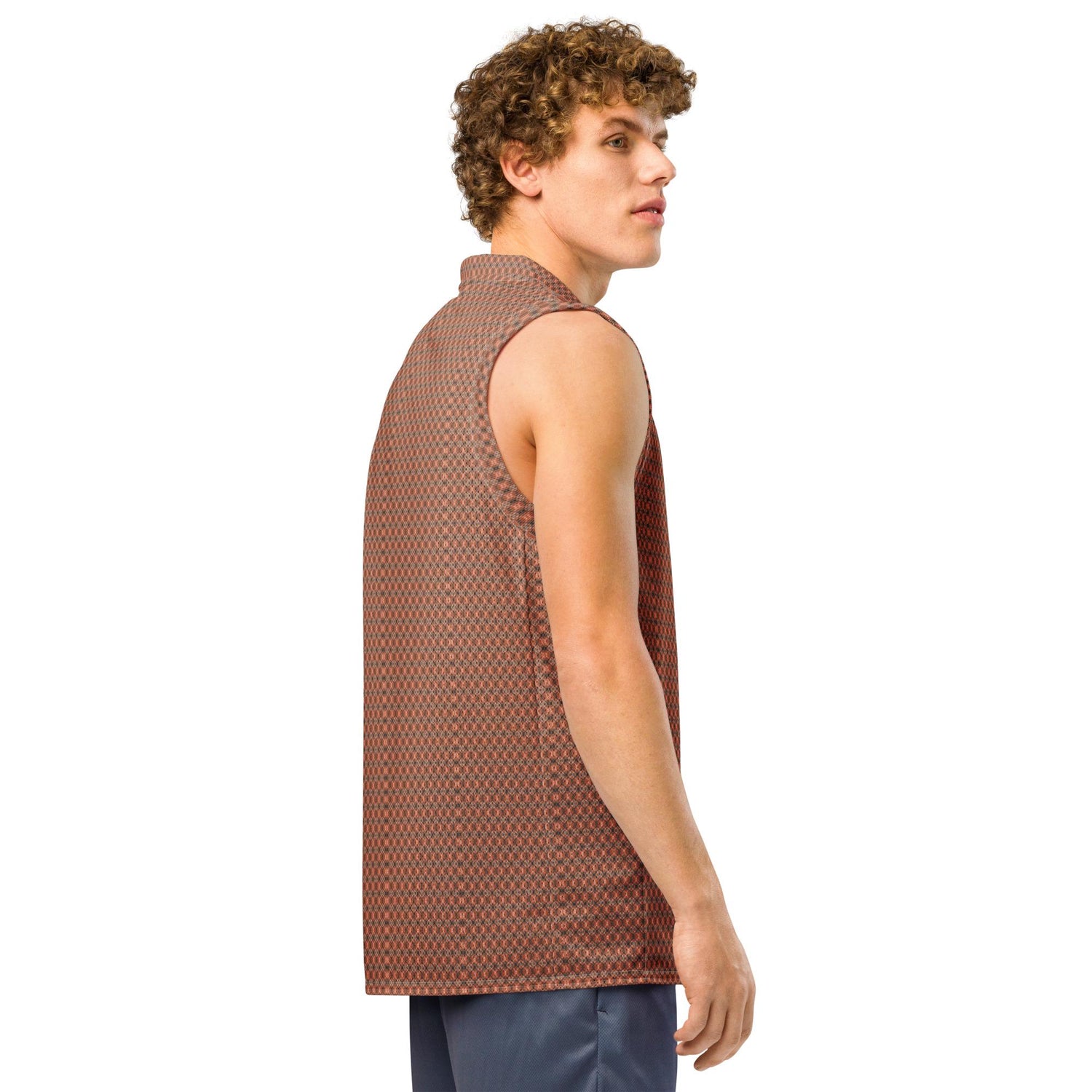 Men’s Stylish All Over Print Geometric Pattern Basketball Jersey | Premium Athletic Wear | Trendy Sports Apparel | Comfortable & Fashionable