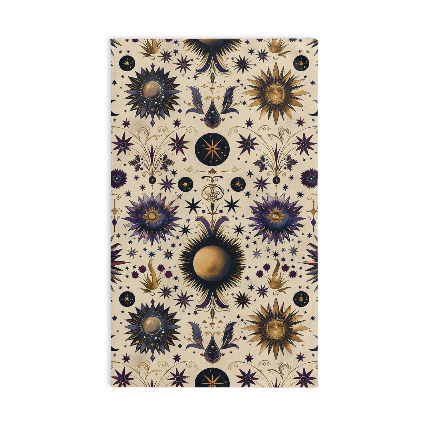 Celestial Hand Towel - Cosmic Decor, Starry Kitchen Towel, Astrology Gift, Boho Bathroom Accessory, Sun and Moon Towel