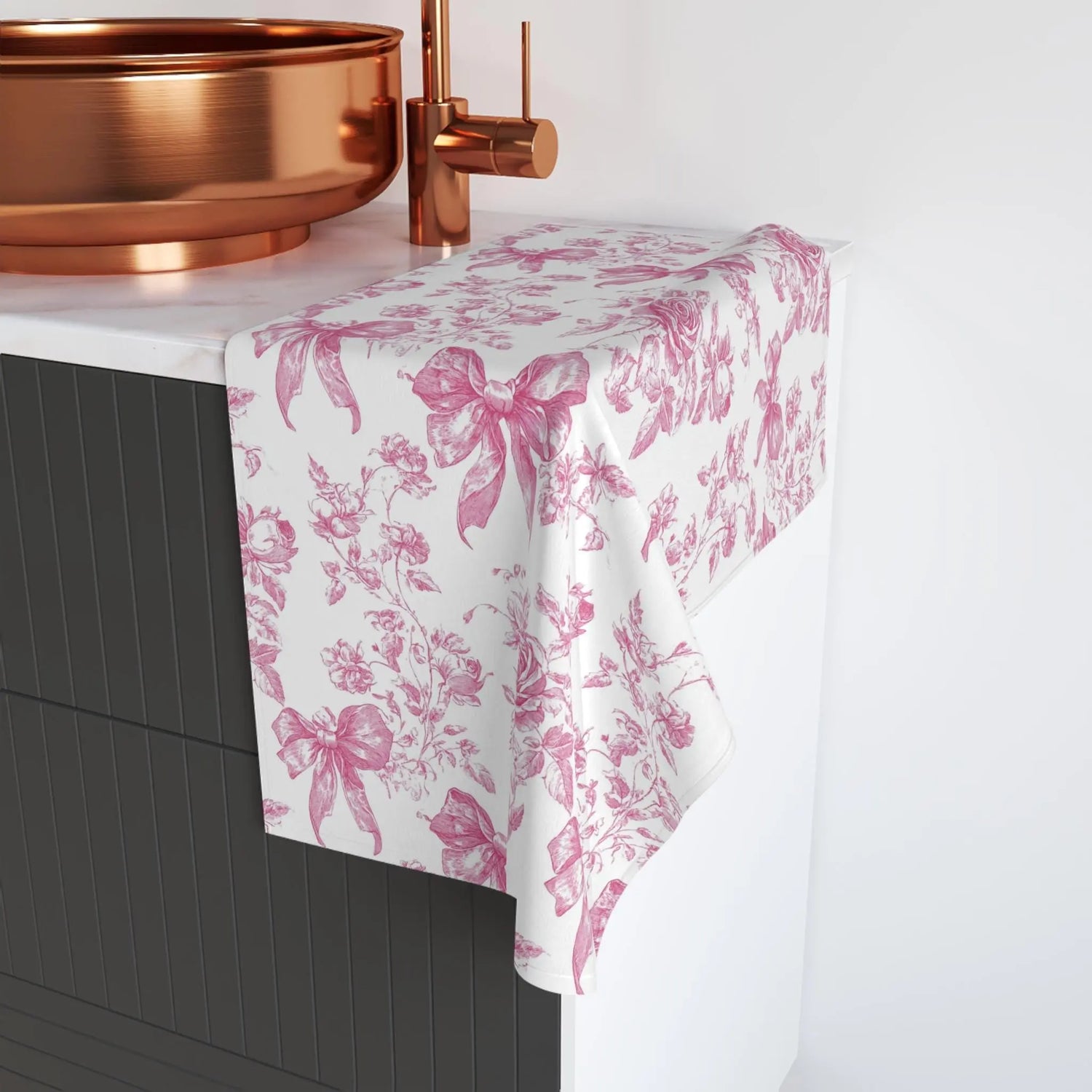 Vintage Floral Hand Towel - Romantic Kitchen Decor, Gift for Her, Bridal Shower, Home Essentials, Kitchen Towel