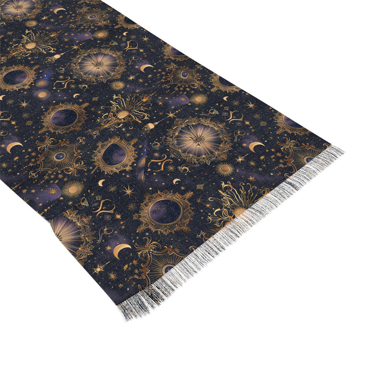 Celestial Light Scarf - Boho Infinity Scarf, Cozy Wrap, Astrology Gift, Lightweight Shawl, Festival Accessory, Elegant Neckwear