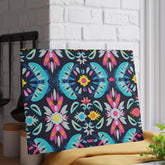 Vibrant Floral Glass Cutting Board for Kitchen, Colorful Chopping Board, Kitchen Decor, Gift for Her, Floral Kitchenware