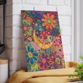 Vibrant Floral Glass Cutting Board, Colorful Kitchen Décor, Gift for Her, Housewarming, Wedding, Cooking Enthusiasts