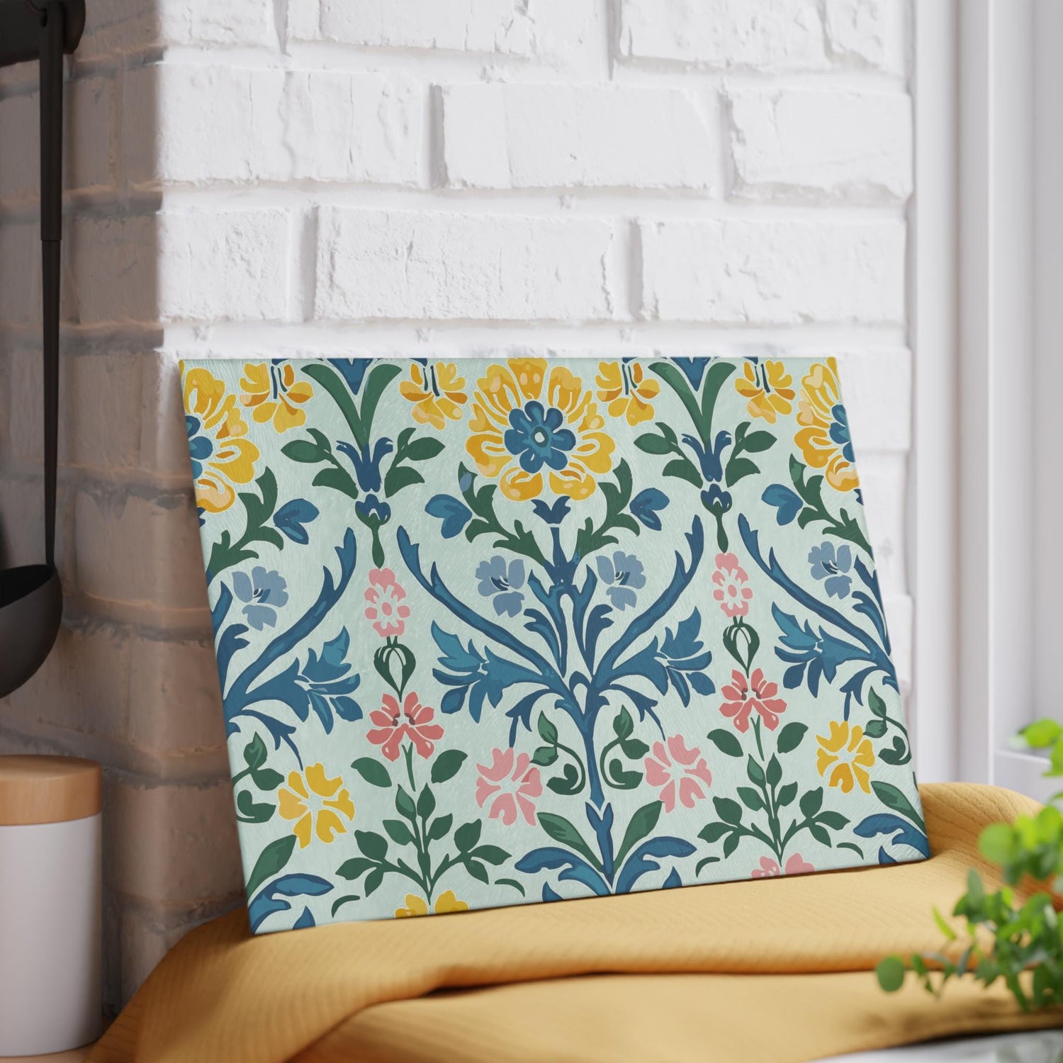 Floral Glass Cutting Board - Vibrant Kitchen Decor, Perfect for Housewarming, Wedding Gift, Cooking Enthusiasts, Floral Design, Kitchen