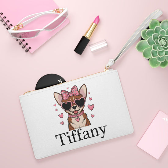 Personalized Corgi Clutch Bag, Cute Dog Lover Pouch, Gift for Her, Fashion Accessory for Pet Owners, Birthday, Valentines Day