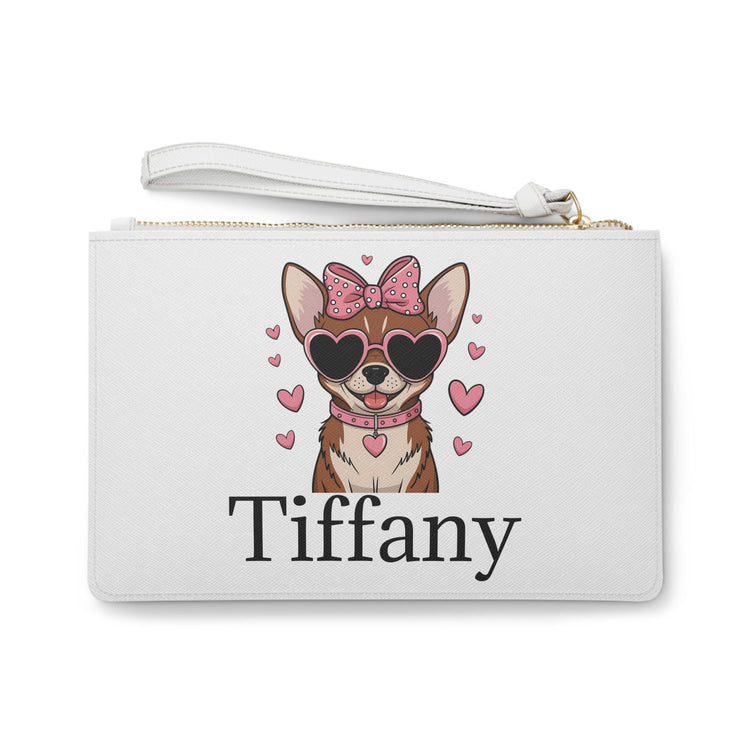 Personalized Corgi Clutch Bag, Cute Dog Lover Pouch, Gift for Her, Fashion Accessory for Pet Owners, Birthday, Valentines Day
