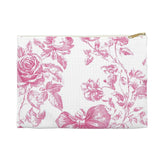 Blossom Floral Accessory Pouch, Elegant Storage Bag, Makeup Organizer, Gift for Her, Travel Essential, Pink Rose Design