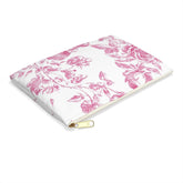 Blossom Floral Accessory Pouch, Elegant Storage Bag, Makeup Organizer, Gift for Her, Travel Essential, Pink Rose Design