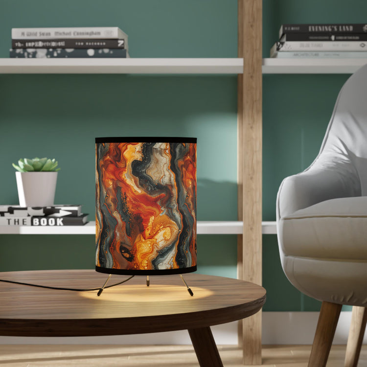 Marbled Tripod Lamp - Stunning Home Décor, Modern Lighting, Ambient Light, Ideal for Living Room, Bedroom, Unique Gift