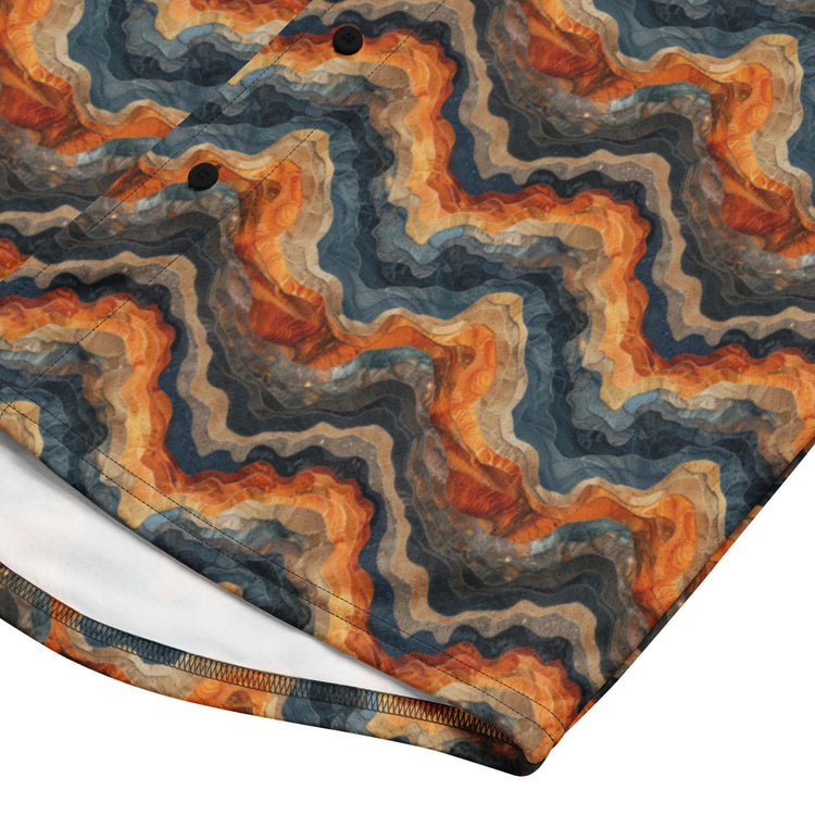 Modern Men’s Earthtone Swirl Marble Design Recycled Baseball Jersey - Eco-Friendly, Stylish, Trendy Sporty Streetwear