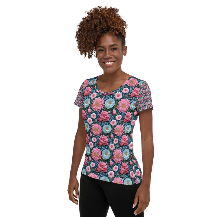 Women’s 3D Spring Floral All-Over Print Shirt - Beautiful Vibrant Floral Pattern, Trendy Casual Top, Perfect for Spring & Summer