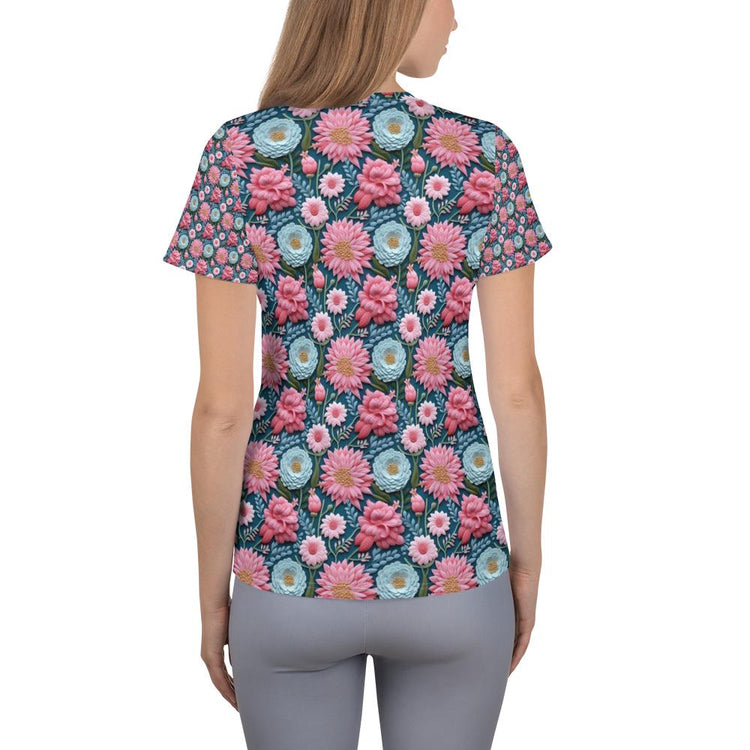 Women’s 3D Spring Floral All-Over Print Shirt - Beautiful Vibrant Floral Pattern, Trendy Casual Top, Perfect for Spring & Summer