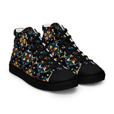 Men’s Vibrant Geometrical AOP High Top Shoes - Bold All-Over Print, Trendy Streetwear Sneakers, Unique Fashion Footwear