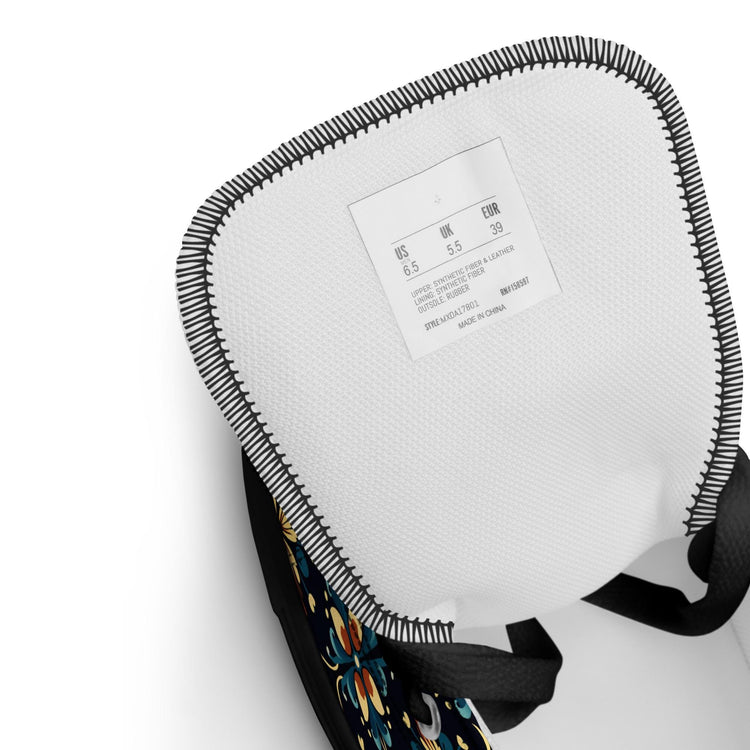 Men’s Vibrant Geometrical AOP High Top Shoes - Bold All-Over Print, Trendy Streetwear Sneakers, Unique Fashion Footwear