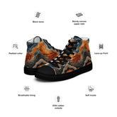 Men’s Earthtone Marble Design High Top Sneakers - Unique Marble Pattern, Trendy Casual Footwear, Stylish & Comfortable Sneakers
