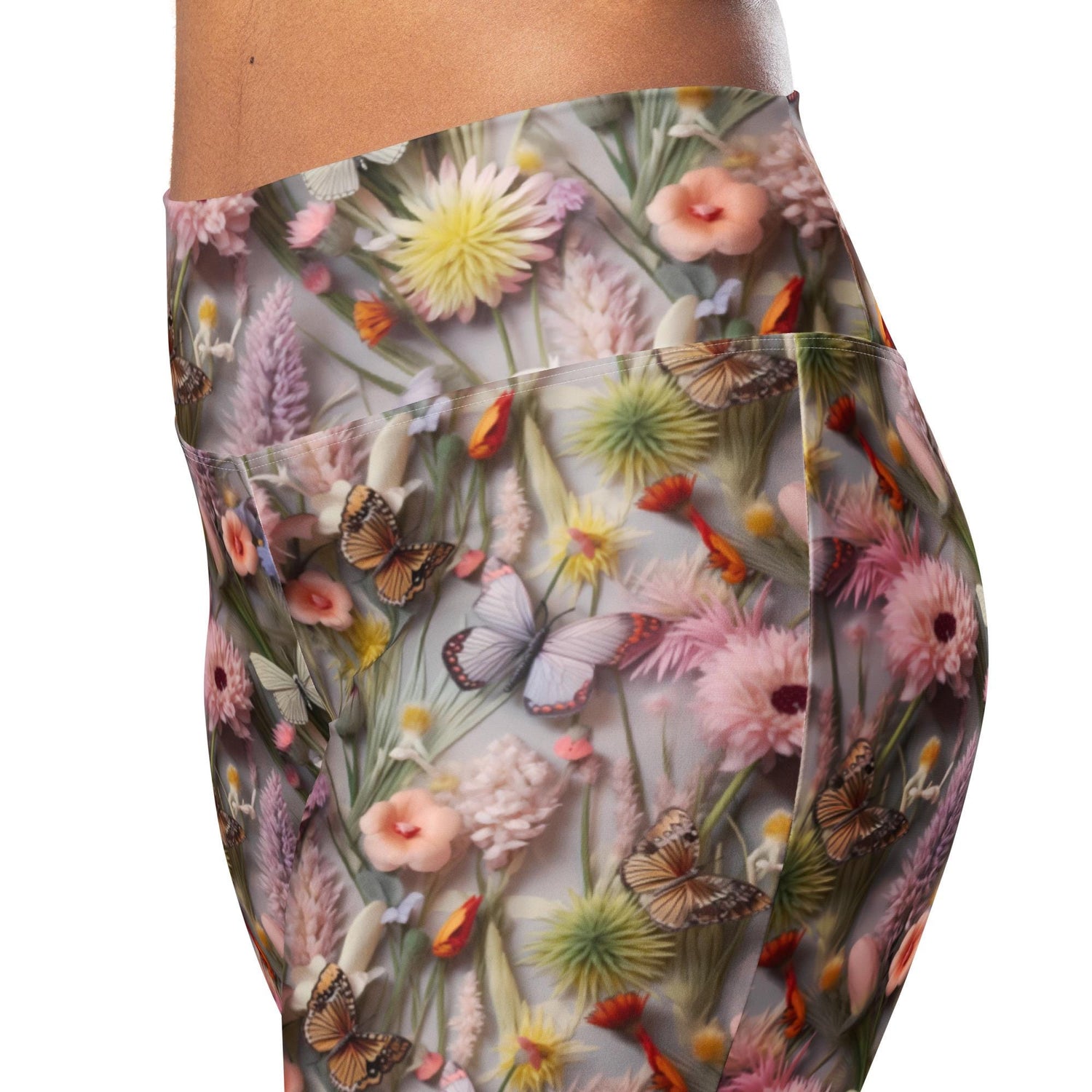 Floral Pattern Flare Leggings for Women | Boho Chic High-Waisted Pants | Comfortable Stylish Floral Print Leggings | Trendy Yoga Lounge Wear