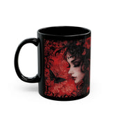 Gothic Romance Mug | Black Mug with Floral Design | Perfect Gift, Home Decor, Coffee Lover&