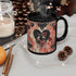 Gothic Love Black Mug | Artistic Coffee Cup with Hearts and Roses | Perfect for Gothic Home Decor, Valentine&